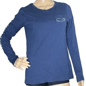 Vineyard Vines navy long sleeve pocket tee small